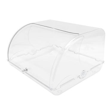 Imagem de Caixa de Tampa de Enrolar, Armazenamento de Balcão de Tampa de Enrolar Transparente, Protetor de Tampa de Enrolar Transparente Com Design Flip Top, Organizador de Garrafas