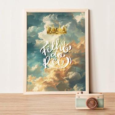 Imagem de Quadro Decorativo Infantil - Filha e Filho do Rei - Meninos e meninas - Quadros Bíblicos; Quadros bíblicos; Presente criativo; Quadro com Mensagem Motivacional; Motivação; Decoração Quarto de Criança; Quadro para quarto infantil; (Menino, 21x30, Preta)