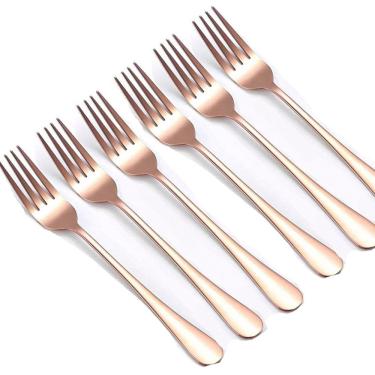 Imagem de Conjunto 6pçs Garfos De Mesa Inox Rose Gold Rústico Luxo
