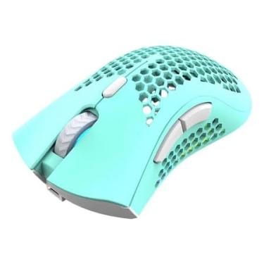 Imagem de Mouse Gamer Sem Fio BM600 com LED RGB, Recarregável via USB, 2.4G, ergonômico (Azul)