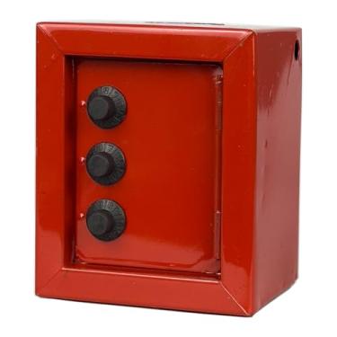 Imagem de Mini Cofre Com Segredo Senha Para Moedas Notas Cofrinho (VERMELHO)