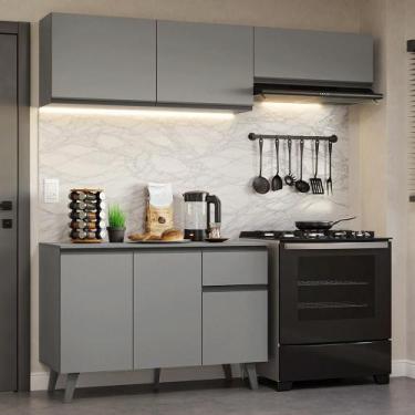 Imagem de Armário de Cozinha Compacta 200cm Cinza Nice Madesa 03, Cinza