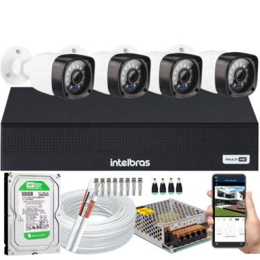 Imagem de Kit Cftv 4 Cameras Segurança Full Hd Dvr Intelbras 500GB