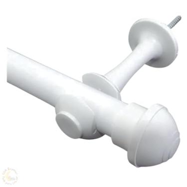 Imagem de Varão Metal Para Cortina com Ilhós 1.5/2/2.5/3 Metros - Haste/Vara/Pau/suporte/Buchas/Parafusos (Branco, 3m)