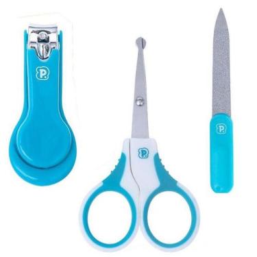 Imagem de Kit Higiene para Bebe 3 peças Cortador Tesoura com Ponta Aredondadas l