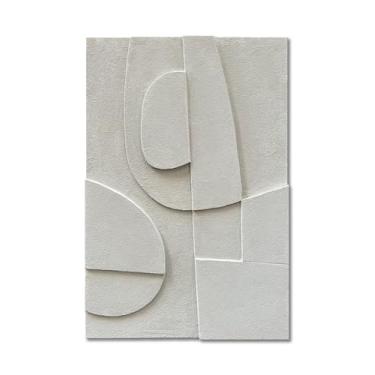 Imagem de Epicler art Pintado à mão 91 x 61 cm branco decoração de parede abstrata pintura a óleo arte minimalista decoração de parede para casa pintura