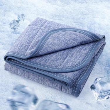 Imagem de LOOBANI Cobertor refrescante para cães grandes, 0,4>Tapete de resfriamento Q-Max para cães, lavável e leve, adequado para capa de cama, sofá, protege móveis