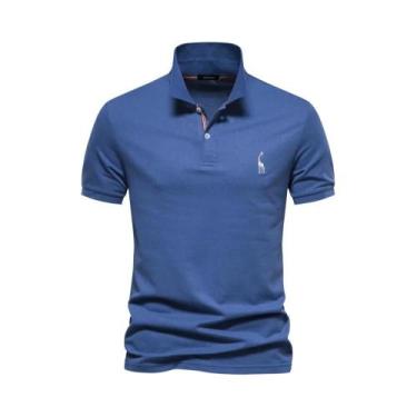 Imagem de Camisas Polo Masculinas de Algodão - Manga Curta, Sólida - Marca Aiope