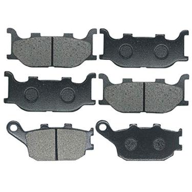 Imagem de S SYUU Conjunto de pastilhas de freio dianteiras e traseiras para motocicleta compatível com Yamaha FZ6 FZ6 FZ600 XJ6 N/F/S/SP Diversion 600 2013 2014 2015 - baixo ruído, fácil instalação FA199F