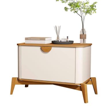 Imagem de Mesa De Cabeceira Buriti Quarto Off White Nature JB Bechara