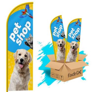 Imagem de Wind Banner Dupla Face 3mt Pet Shop Kit C/ 2unds - Fadrix