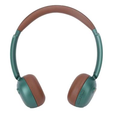 Imagem de Fones de Ouvido Sem Fio sobre a Orelha, Cancelamento de Ruído, Protetores Leves Dobráveis ​​e Confortáveis, Fones de Ouvido retrô, para Trabalho de Viagem (Verde)