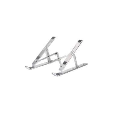 Imagem de Suporte para Notebook e Tablet Dobrável, Alumínio, Portátil, Ajustável até 43,2 cm, com Bolsa de Veludo