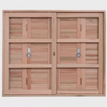 Imagem de Janela de Madeira Veneziana 100x150cm Com Caixilho 12cm ewk 270 Rondosul