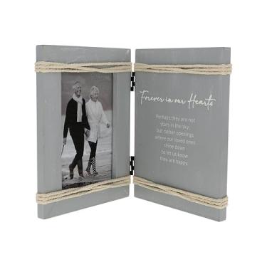 Imagem de Pavilion Gift Company - Forever in Our Hearts – Moldura articulada de 14 cm x 19 cm, comporta 10 cm x 15 cm, memorial de luto, lembrança, luto, consolo, funeral, homenagem, honra, lembrança, presente
