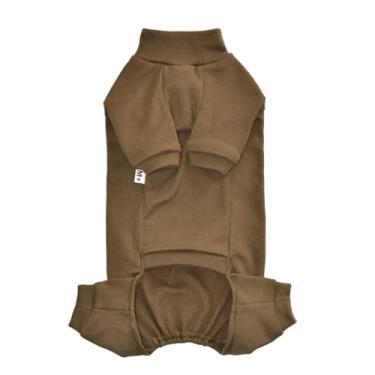 Imagem de Sphynx Pijama de lã quente de quatro pernas para gatos sem pelos para gatos sem pelos, roupa de recuperação cirúrgica para Sphynx, Devon, Cornish (café, P (1,5-2,3 kg))