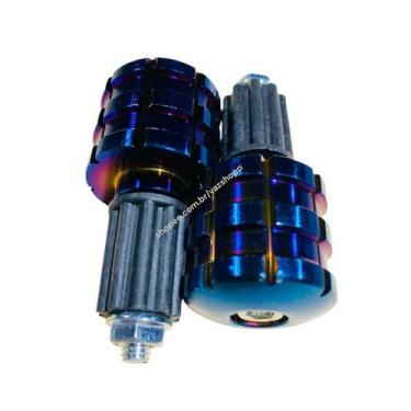 Imagem de Par Peso Guidão Moto Bicicleta Alumínio Sport Universal - oem, Azul