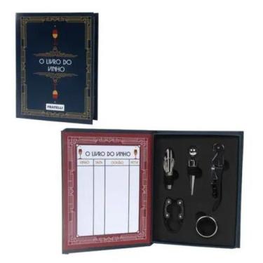 Imagem de Kit Vinho Presente Abridor Dosador Saca Rolhas Cortador Tampa Livro 05