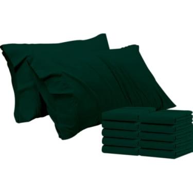 Imagem de Capa de travesseiro tamanho queen - capa de travesseiro padrão de microfibra, super macia e respirável para cama, 2 peças Queen (50,8 cm x 76,2 cm), cor verde-petróleo