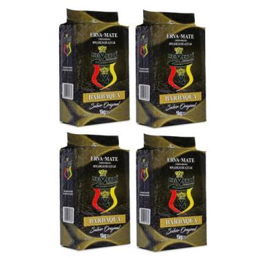 Imagem de 4 Erva Mate Chimarrão REI VERDE DEFUMADA BARBAQUA 1Kg