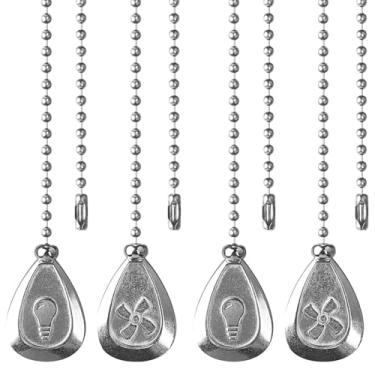 Imagem de SHIFANQI Corrente para ventilador de teto, 4 peças, prata