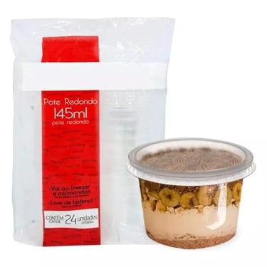 Imagem de Pote Redondo 145ml com Tampa - Freezer e Micro-ondas - (Ideal Para Bolo no Pote, Sobremesa e Caldo) (24)