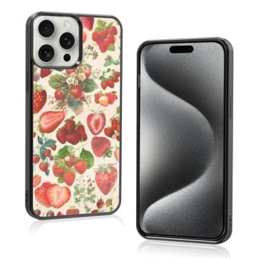 Imagem de Onemiliayears Capa de telefone fofa fruta morango: Kawaii primavera colorida retrô estética compatível com iPhone 15 Pro Max capa para mulheres e meninas (iPhone 15PM)