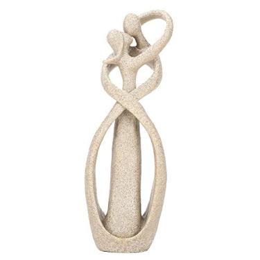 Imagem de Escultura de arenito da Hilitand, escultura artesanal de arenito beijos amantes de casal, escultura esculpida, decoração de arte de estatueta, para decoração de casa, escritório e estúdio