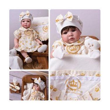 Imagem de Fada Madrinha Reborn Poa Bege Boneca Bebe Reborn Silicone Corpo e Memb