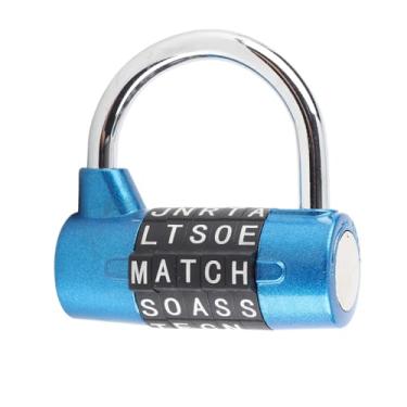 Imagem de Código Lock Padlock 5 Digado Digit Combinação Segurança Segurança Bloqueio Para viajar a mala Gym Locker DE ZINC Green 65x66x40mm (Azul)