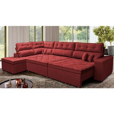 Imagem de Sofá de Canto Retrátil e Reclinável Esquerdo 3,00x2,36m Molas Cama inBox Espanha. Velusoft