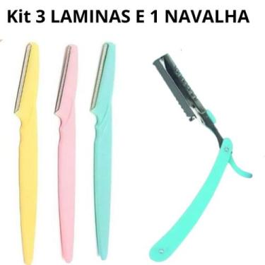 Imagem de Kit de Laminas para Aparar Sombrancelhas e Rosto - oem, KIT 3 LAMINAS 