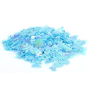 Imagem de Confete de Flower Confetti Glitter Birthday Confetti Party Wedding Wedding Sprinkle Part Decoration Supplies (Azul colorido)