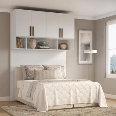 Imagem de Módulo Aéreo Queen Com Cabeceira Altezza Trend Belmax, Branco