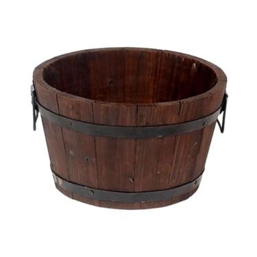 Imagem de IEUDNS Vaso para plantas, recipiente, versátil, resistente, artesanato, ornamento, balde de flores, conservante de madeira para, cozinha, quintal, Redondo