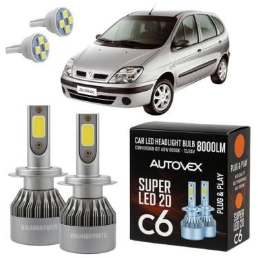 Imagem de Luz Farol Baixo H7 LED Scenic 2002 A 2011 Iluminação Veiculo - Autovex