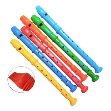 Imagem de 50 Flautas Doce Brinquedo Musical Infantil Coloridas - Evolvere, Brinq