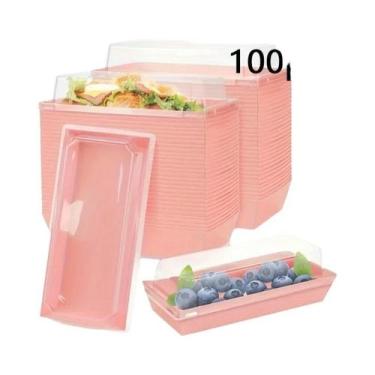 Imagem de Caixa de embalagem de sanduíche caixa de bolo de papel puff caixa reta