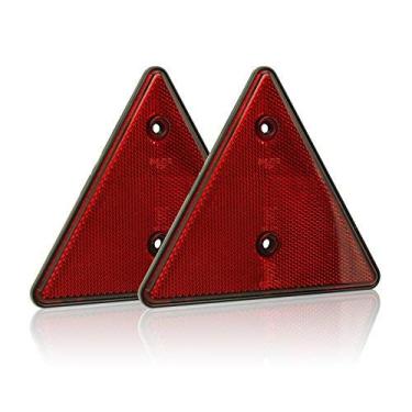 Imagem de MFC PRO Indicador de marcador traseiro traseiro traseiro refletor automotivo triângulo para carro van caminhão reboque - vermelho - pacote com 2