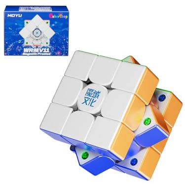 Imagem de Cubershop Moyu WeiLong WRM V11 Magnetic Frosted Stickerless 3x3 Speed Cube, Latest Moyu WeiLong Luxury Adjustable Tension, 48 Magnets, 3 by 3 WRM Smooth Kids Friendly Magic Cloth Cube (Matte Version)