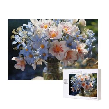 Imagem de Quebra-cabeças 500 peças margaridas e flores de íris quebra-cabeça de foto de madeira para adultos quebra-cabeça de imagem personalizado quebra-cabeça clássico para casamento família aniversário