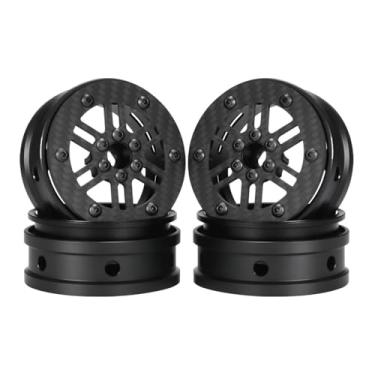Imagem de 2.2 beadlock Wheels 4PCS Carbon Fiber Wheel Rims for 1/10 RC Crawler Cheater Rigs Capra SCX10 Pro TF2 Element Enduro TRX4 Upgrade Parts (C)