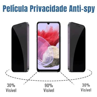 Imagem de Película Para M34 + Capa Capinha Compatível Samsung Galaxy Privacidade Anti Espião Vidro 3d
