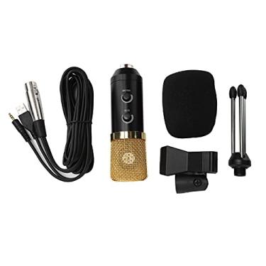 Imagem de Conjunto de microfone condensador, mini microfone condensador USB de mesa com tripé, microfone cardioide de transmissão de estúdio para transmissão ao vivo, canto, jogos (preto)
