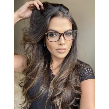 Imagem de Armação Óculos Receituário Grau Feminina Retangular Betina  Óculos Sun