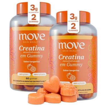Imagem de Kit 02 Unid Creatina Gummy Move Skin Tangerina 60 Cap.
