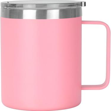 Imagem de Caneca Copo Térmico Aço Inox 360ml Cerveja Café Bebidas Rosa