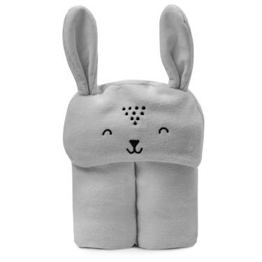 Imagem de Cobertor De Microfibra Bichuus Com Capuz Bordado 110x85 cm Contem 01 Un Cinza - Mami