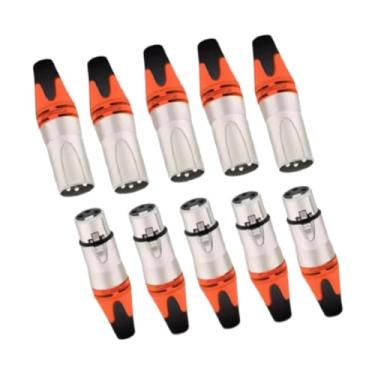 Imagem de simhoa Conjunto de 10 Conectores XLR Macho E Fêmea para Áudio, Laranja