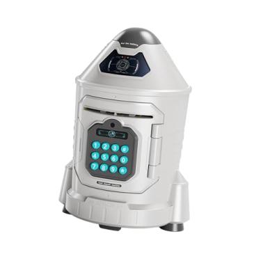 Imagem de Esquirla Cofrinho eletrônico de foguete, máquina de economia de atm, aprendizagem precoce, caixa de economia de dinheiro de festival para meninos e meninas, azul